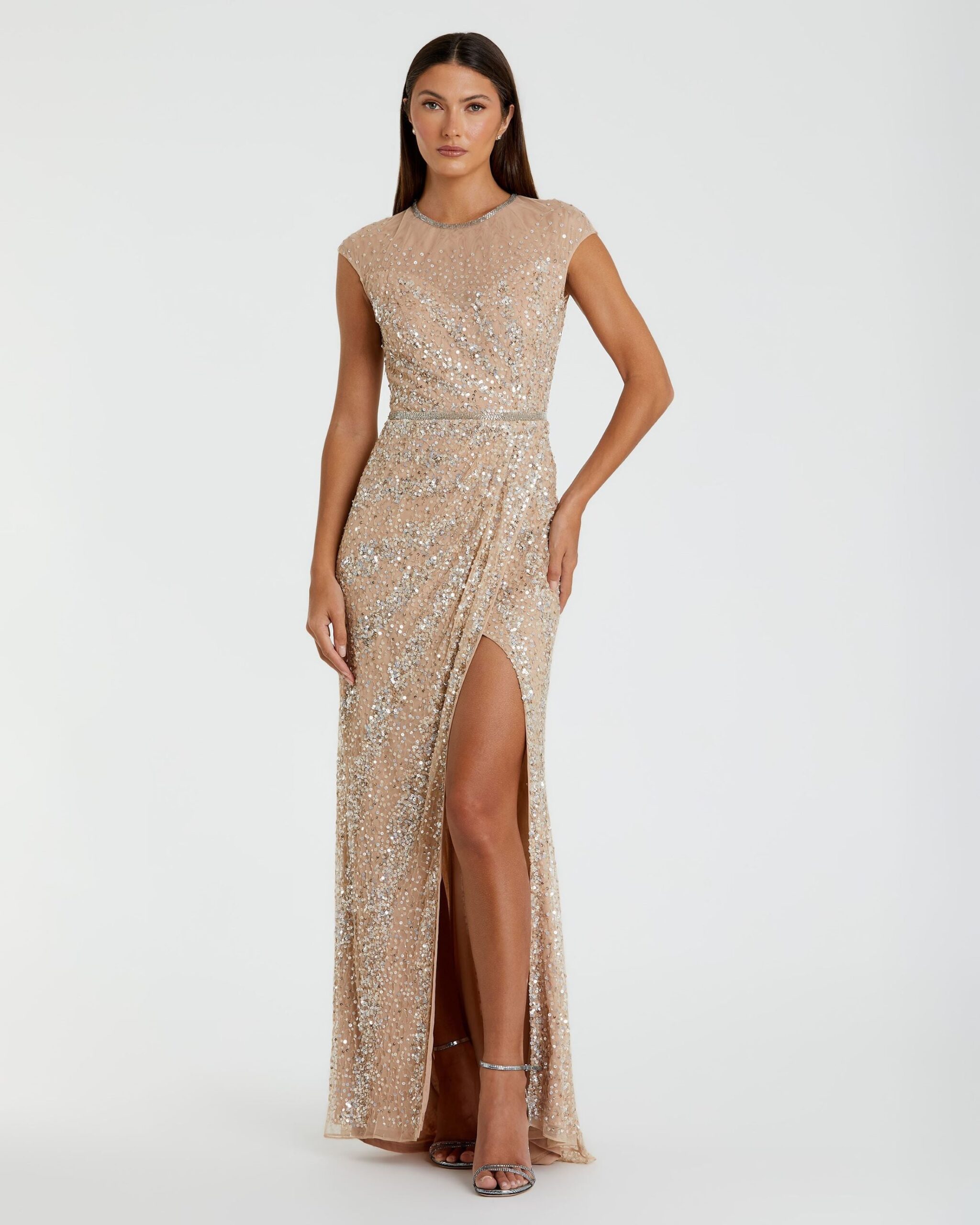 Embellished illusion gown hotsell