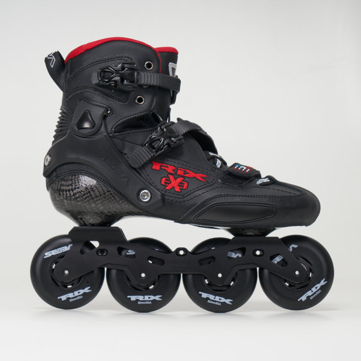 Seba Trix 80 Pro Carbon Inline Skates - Black/Red - Borderfree