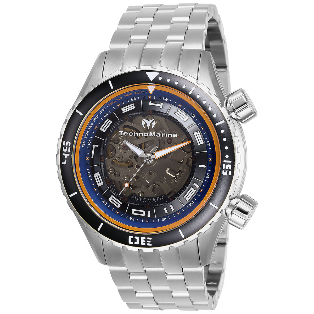 TechnoMarine Manta Dual Zone Mechanical Automatic Men s Watch 47mm. Steel TM 218011 Borderfree