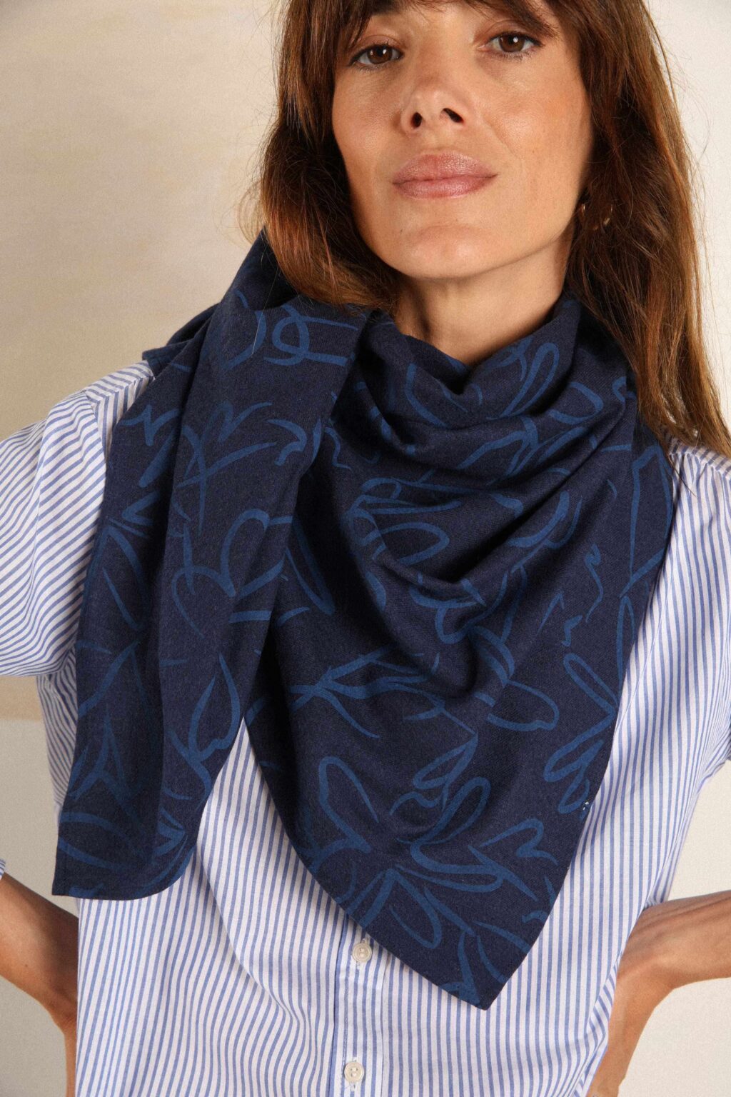 Scarf BLUE DARK HEATHER - Borderfree