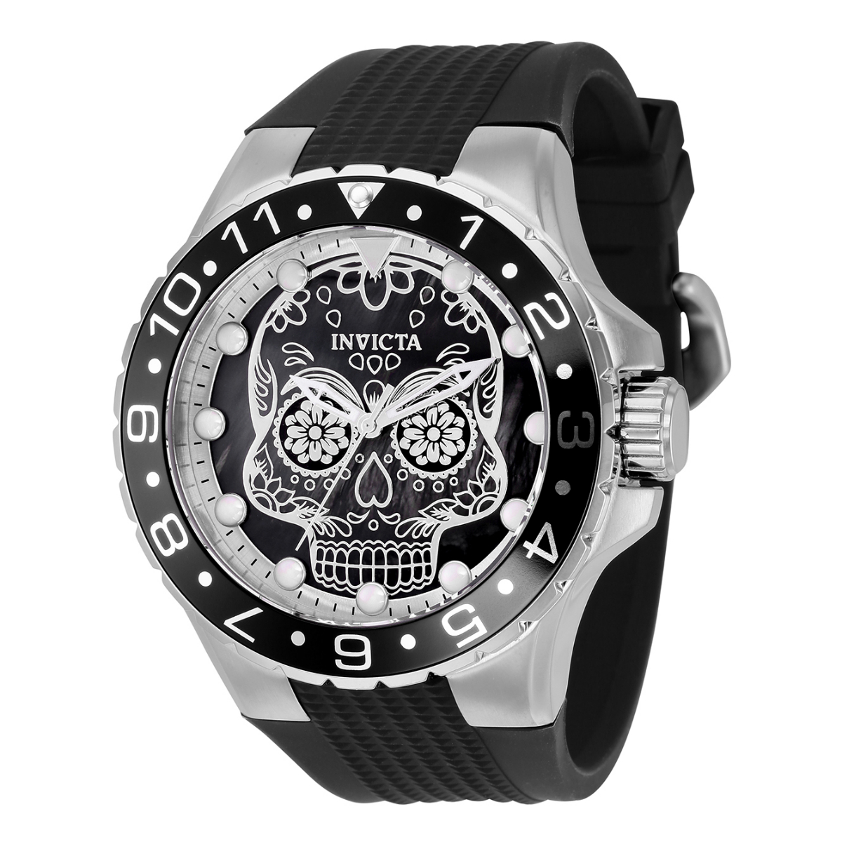 Invicta Aviator Dia De Los Muertos Men s Watch w Mother of Pearl Dial 50mm Black 36855 Borderfree